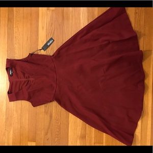 Lulu’s Wine Red Sleeveless Midi Dress